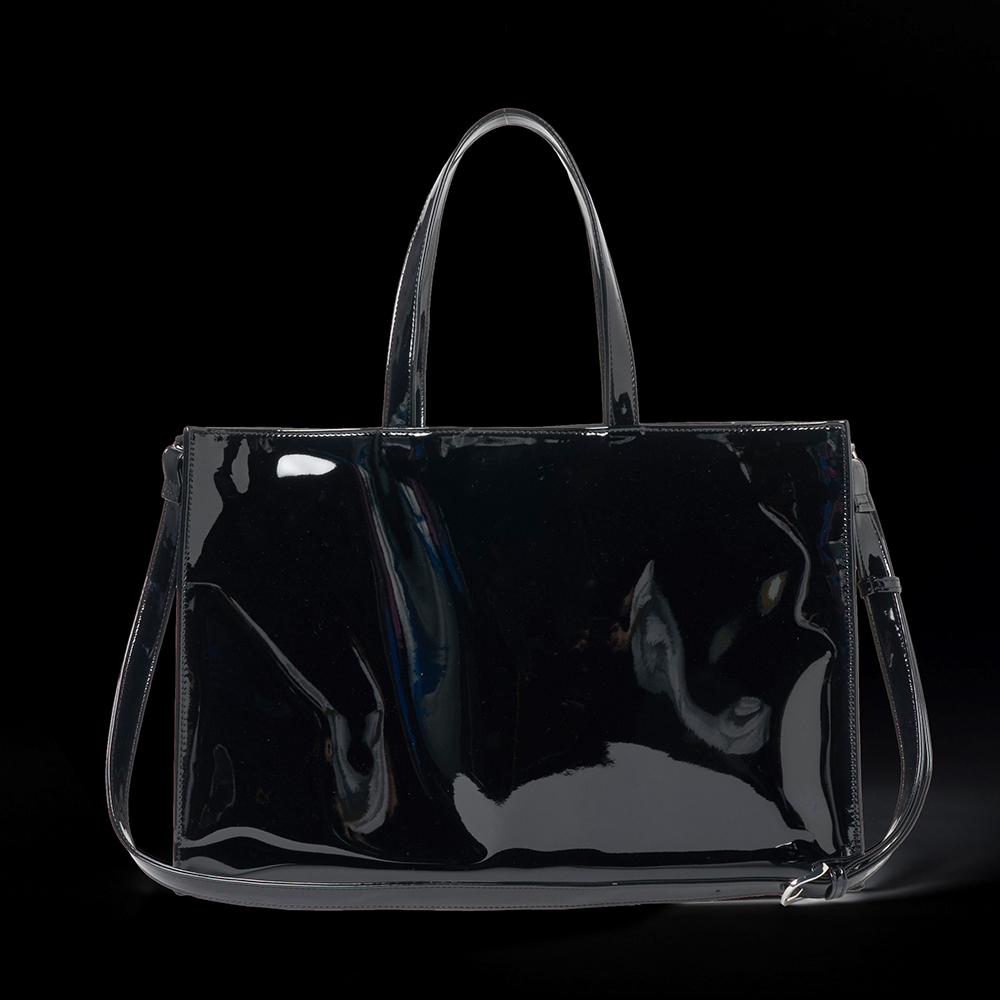 PATENT LEATHER SHOULDER HAND BAG 詳細画像 Silver 3