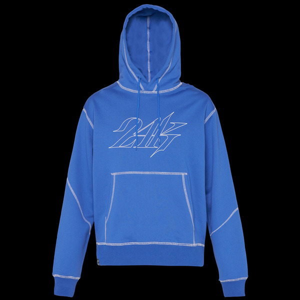 CONTRAST STITCH PULLOVER HOODIE 詳細画像 Blue 1