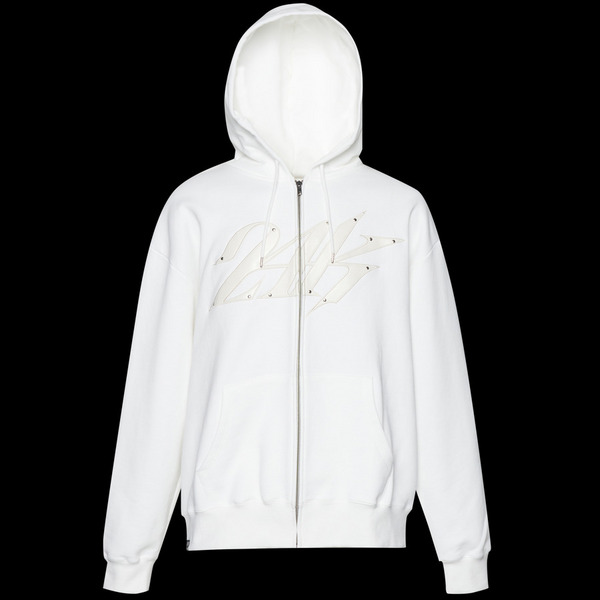 FUAX LEATHER PATCH FULL ZIP HOODIE 詳細画像 O.White 1