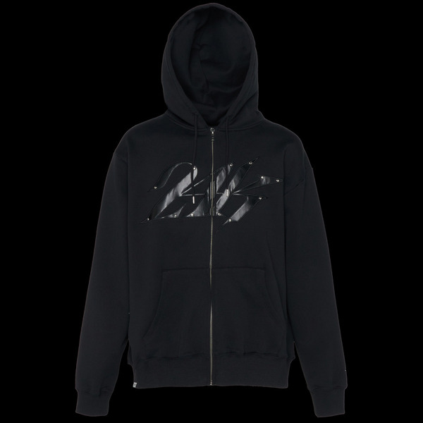 FUAX LEATHER PATCH FULL ZIP HOODIE 詳細画像 Black 1