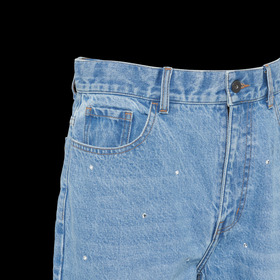 RHINESTONE DENIM BAGGY PANTS 詳細画像
