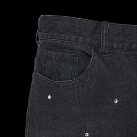 RHINESTONE DENIM BAGGY PANTS 詳細画像