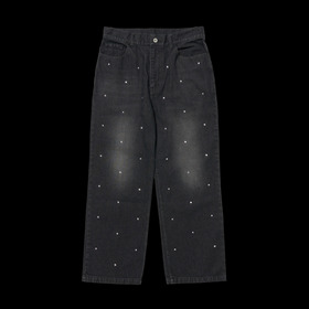 RHINESTONE DENIM BAGGY PANTS 詳細画像