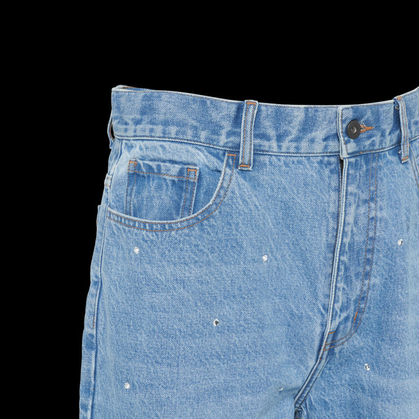 RHINESTONE DENIM BAGGY PANTS 詳細画像 Black 2