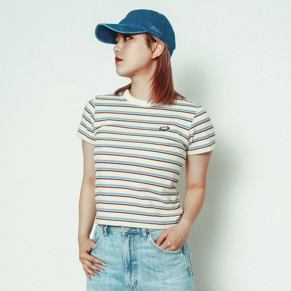 WMNS MULTI BORDER SS TEE				 				 詳細画像 White 9