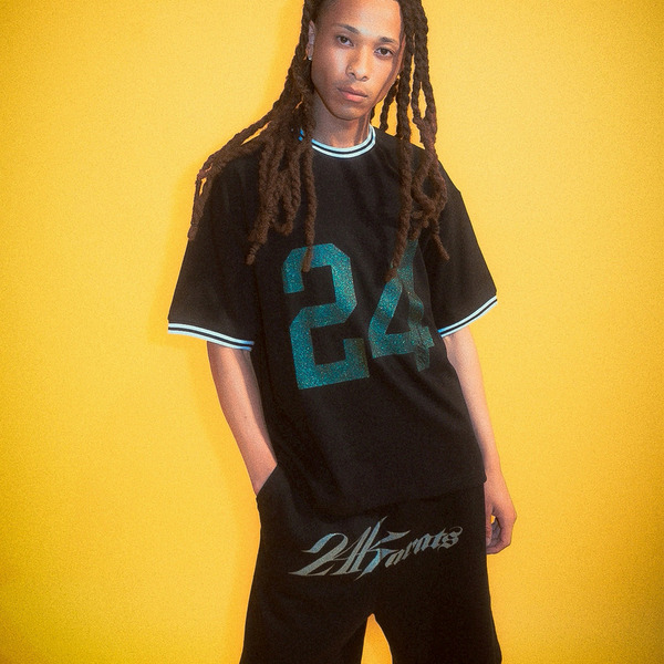 24 GLITTER FOOTBALL SS TEE 詳細画像 Black 13